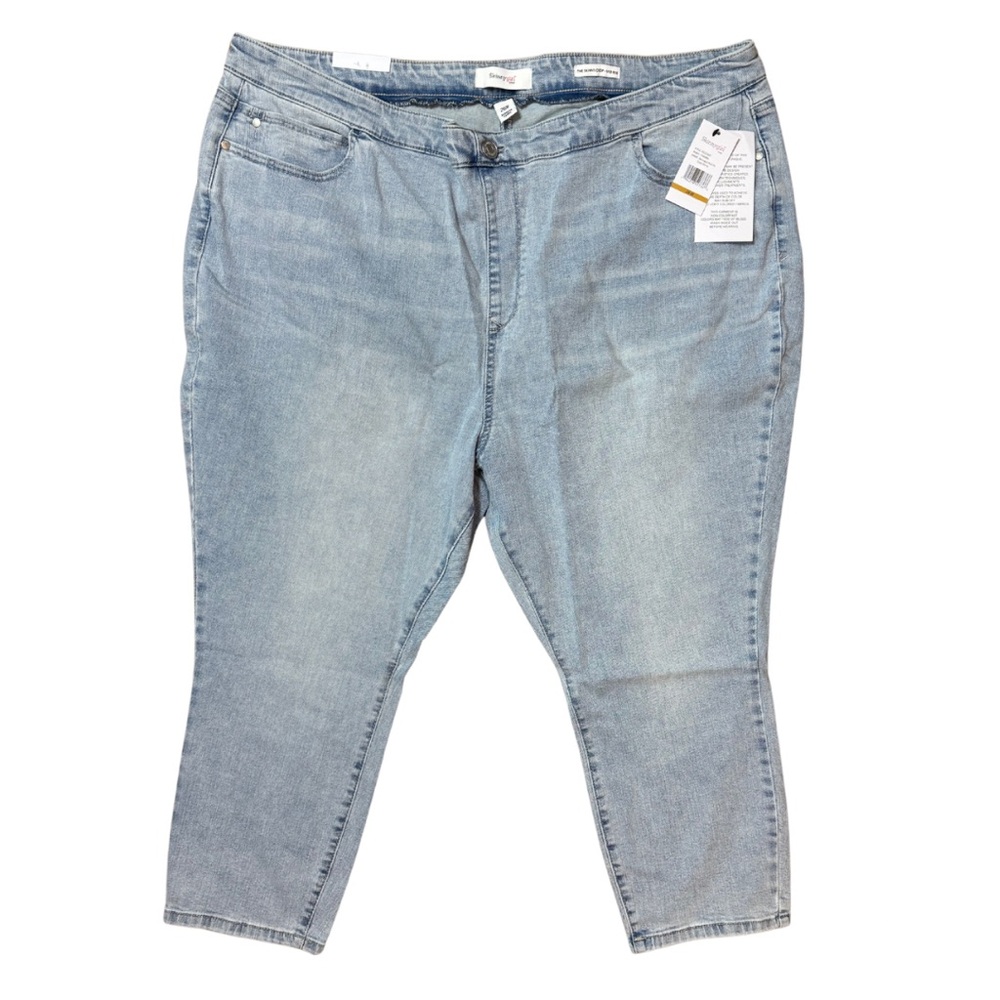 Skinnygirl The Skinny Crop Pull On Blue Injeanous Stretch Cropped Jeans Size 26W